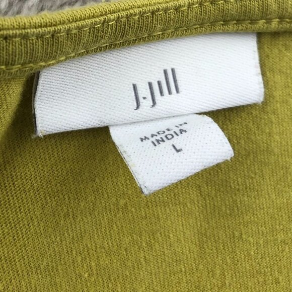 J. Jill Womens Tunic Blouse Top Large Green Embroidered Floral 3/4 Sleeve Boho - Picture 3 of 14